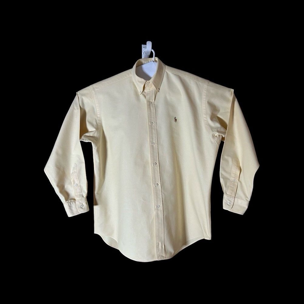 Ralph Lauren  Yellow Blake Long Sleeve Shirt With Logo‎ Size Large - Picture 2 of 6